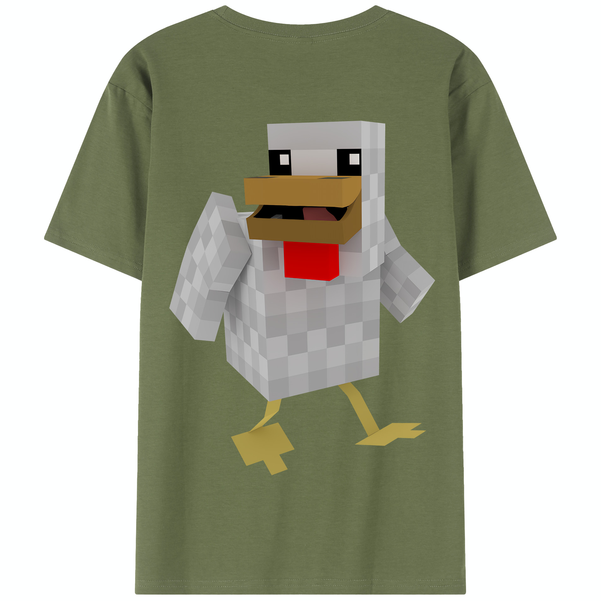 （画像用） マインクラフト ブロックの世界 Minecraft MC Block world 綿100％半袖Tシャツ（背面プリント）